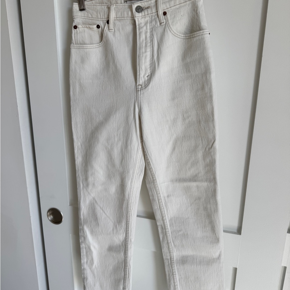 Abercrombie Ankle Straight Women's White Jeans